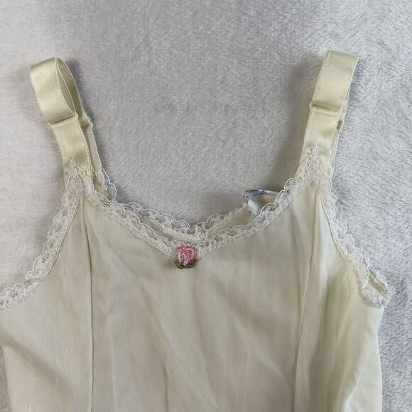 Vintage Girls 5 Her Majesty Dress Slip Petticoat Tutu Frilly Lace Liner Ivory - Picture 3 of 9